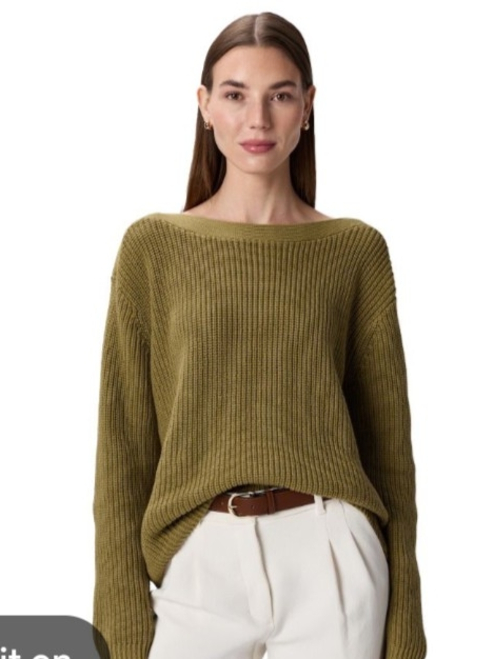 Quince 100% Cotton Fisherman Boat Neck Sweater